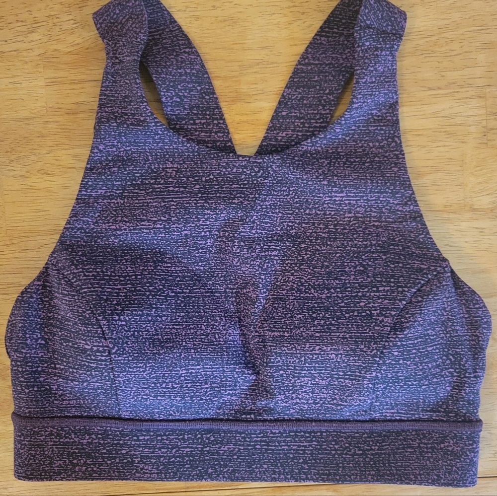 Lululemon halter sports bra purple/black. Size 6